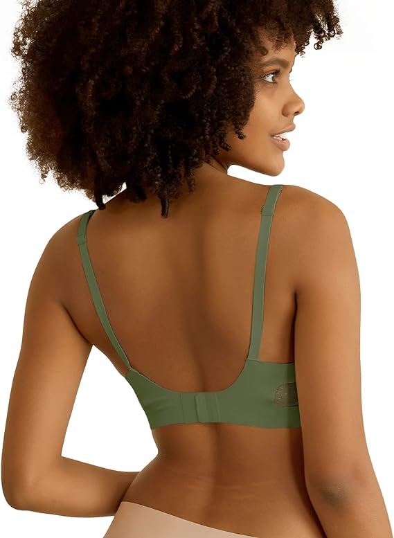 Smooth Comfortable Breathable Mesh Cool Feeling Wireless Bra Green
