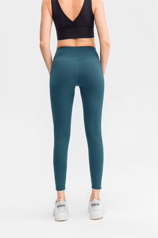 Stretch-Sport-Leggings mit hoher Taille und Taschen