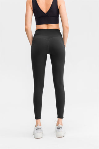 Stretch-Sport-Leggings mit hoher Taille und Taschen