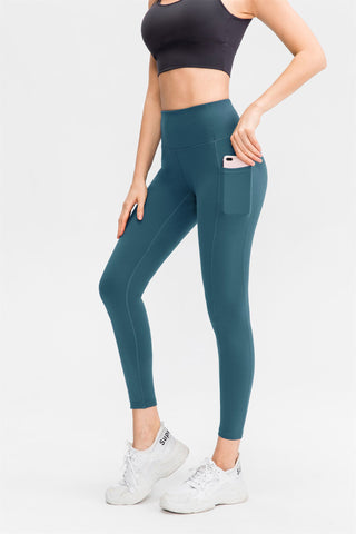 Stretch-Sport-Leggings mit hoher Taille und Taschen