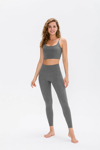 Sport-BH und Leggings-Set – Blatt