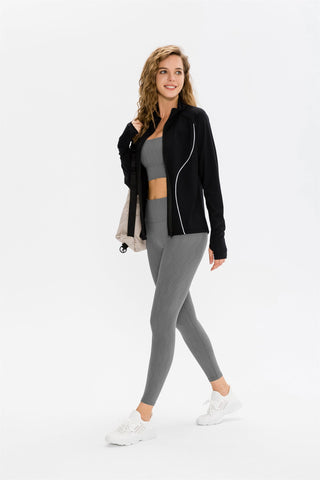 Sport-BH und Leggings-Set – Blatt