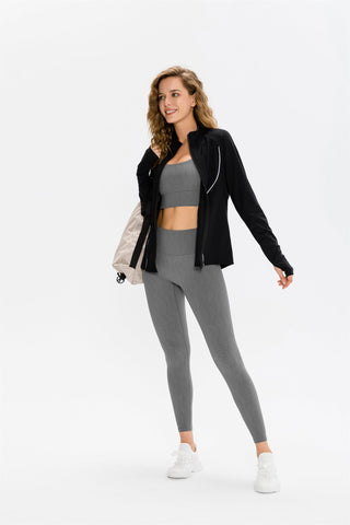 Sport-BH und Leggings-Set – Blatt