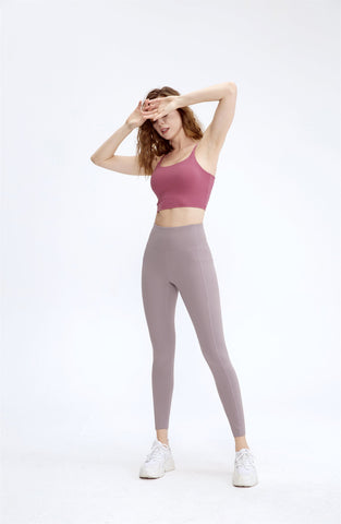 Stretch-Sport-Leggings mit hoher Taille und Taschen