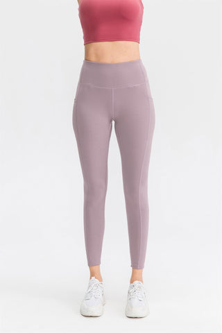 Stretch-Sport-Leggings mit hoher Taille und Taschen