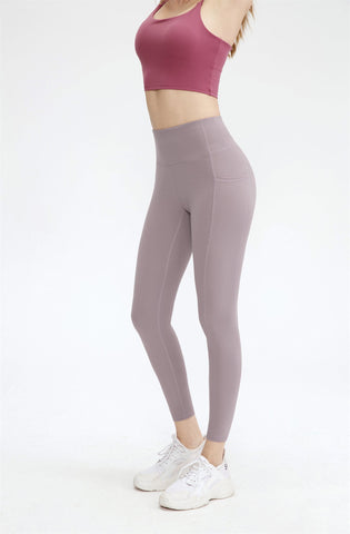 Stretch-Sport-Leggings mit hoher Taille und Taschen