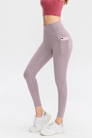 Stretch-Sport-Leggings mit hoher Taille und Taschen