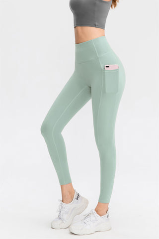 Stretch-Sport-Leggings mit hoher Taille und Taschen