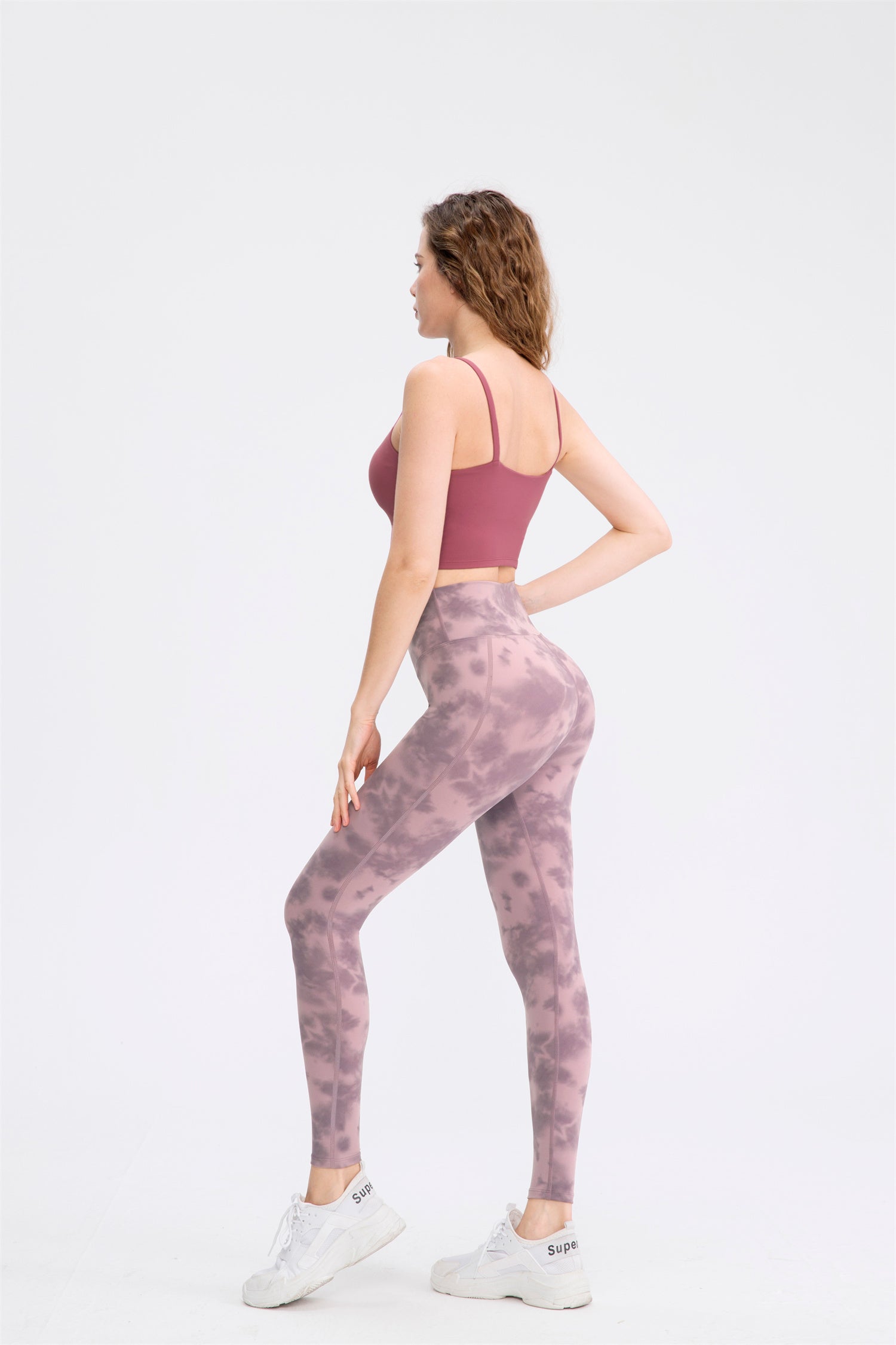 Yoga-Leggings mit Batikmuster