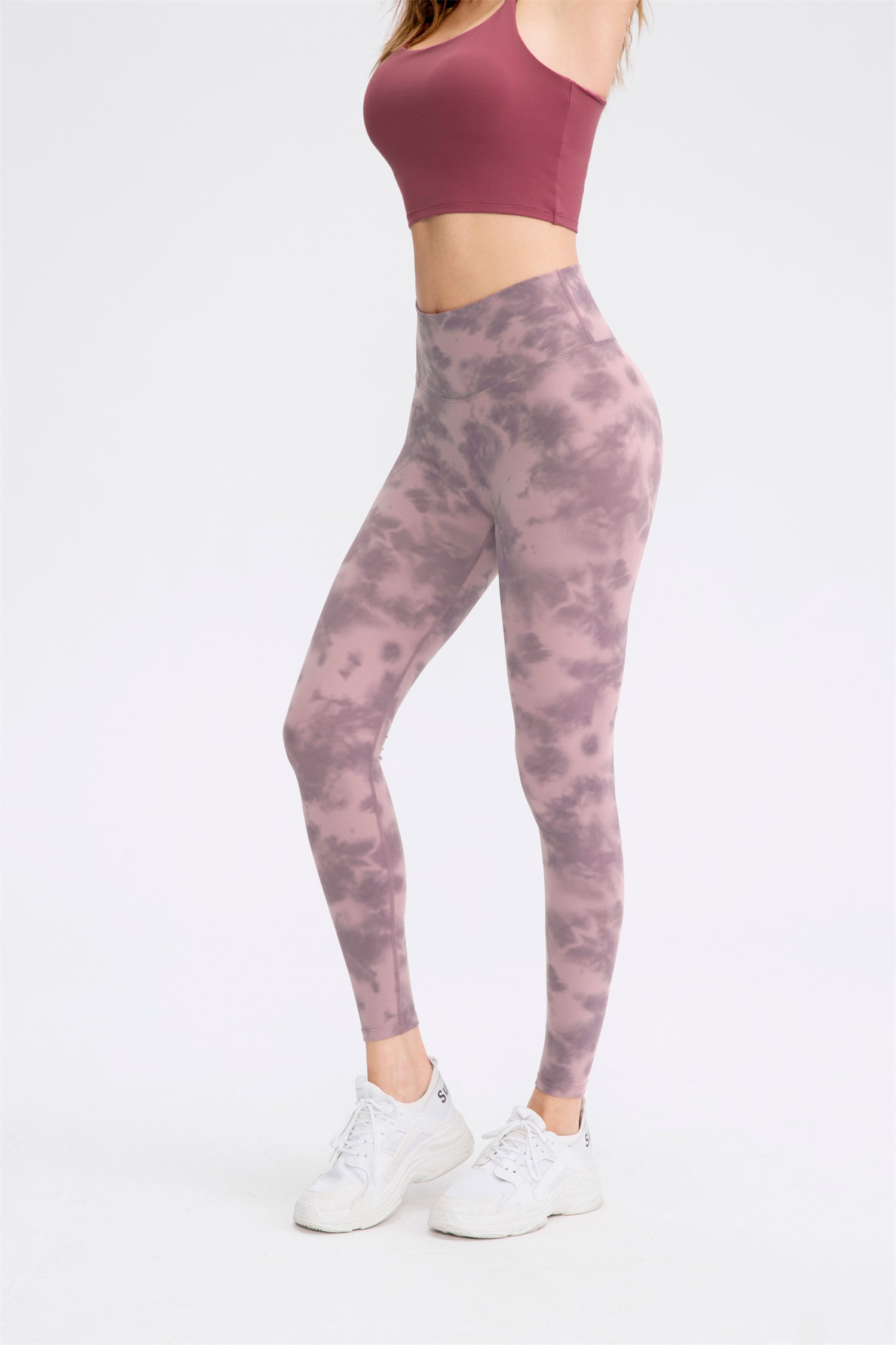 Yoga-Leggings mit Batikmuster