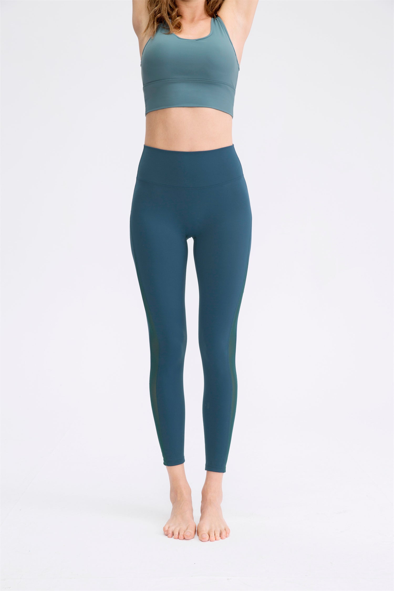 Mesh-Sportleggings mit hoher Taille