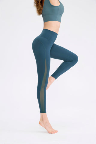 Mesh-Sportleggings mit hoher Taille