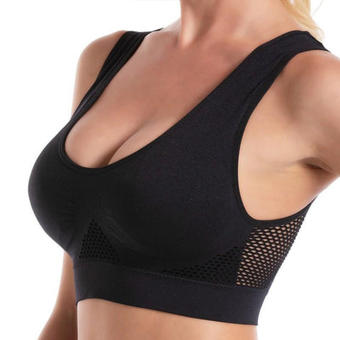 Ventilate Mesh Medium Support Plus Size Wireless Sports Bra