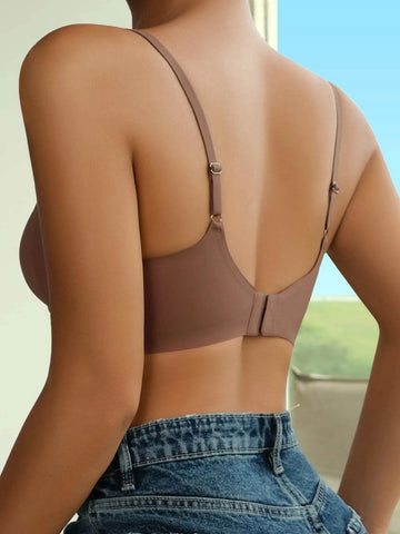 Solides nahtloses Bralette Braun