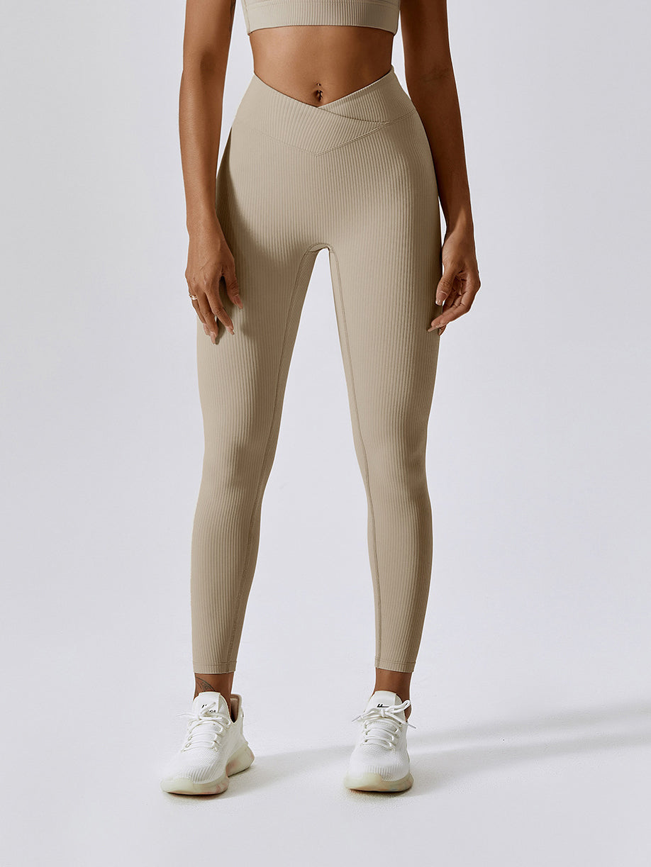 Gerippte Po-Lift-Yoga-Leggings 