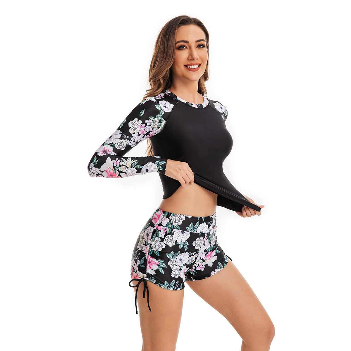 Traje de baño de 2 piezas con estampado floral