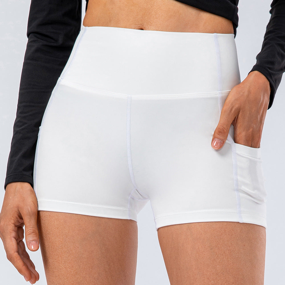 Bikershorts mit hoher Taille und Seitentaschen – Cloud