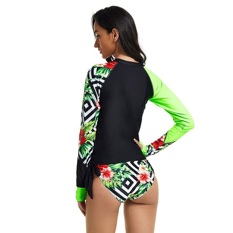 Long Sleeve Two Piece Swimsuit Women