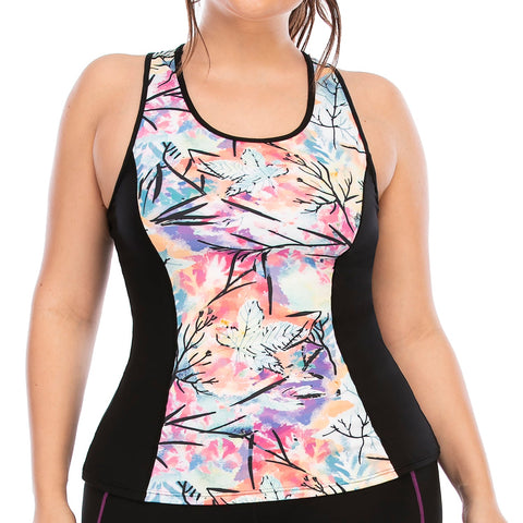 Camiseta de yoga estampada para entrenamiento, talla grande