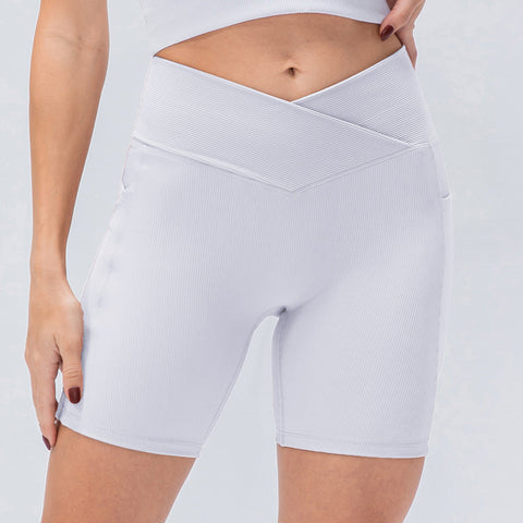 Pantalones cortos de ciclista con bolsillos laterales cruzados