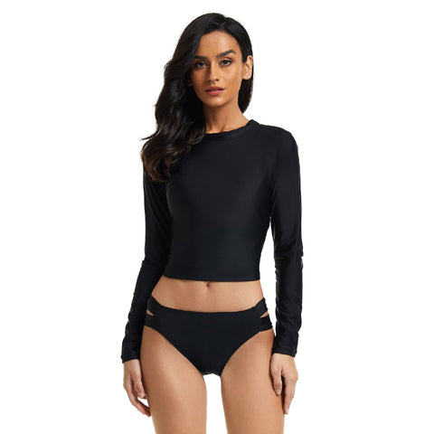 Badeanzug Langarm Bahting Suit Crop Rash Guard Top