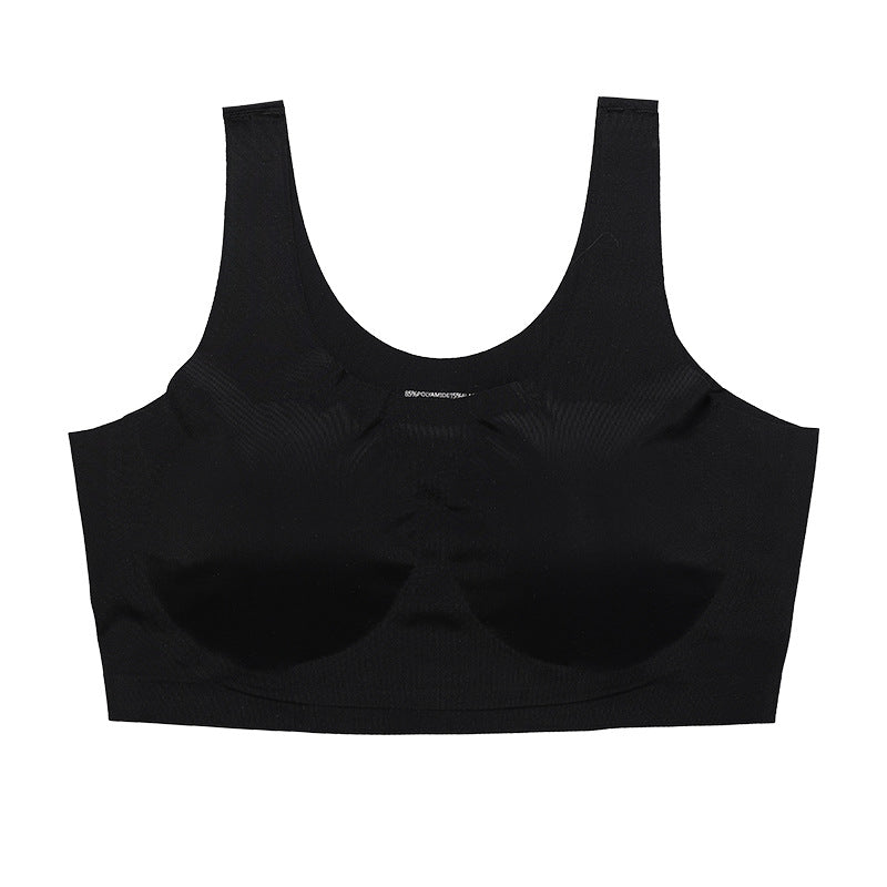 Cut Out Back No Show Wireless Yoga Bra Black