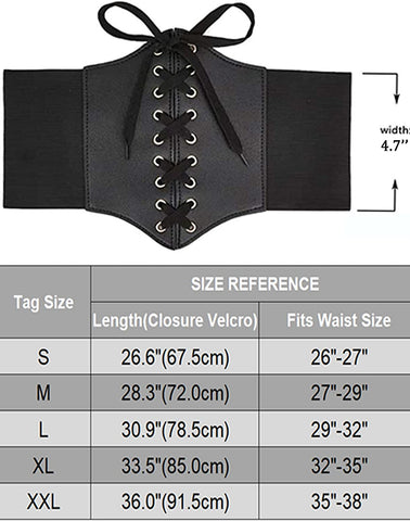 Avidlove Waspie Corset Belt Lace Up Waist Belt Leather Gothic Corset Belt