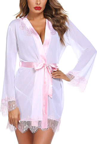 Conjunto de lencería Babydoll de encaje tipo kimono de Avidlove 