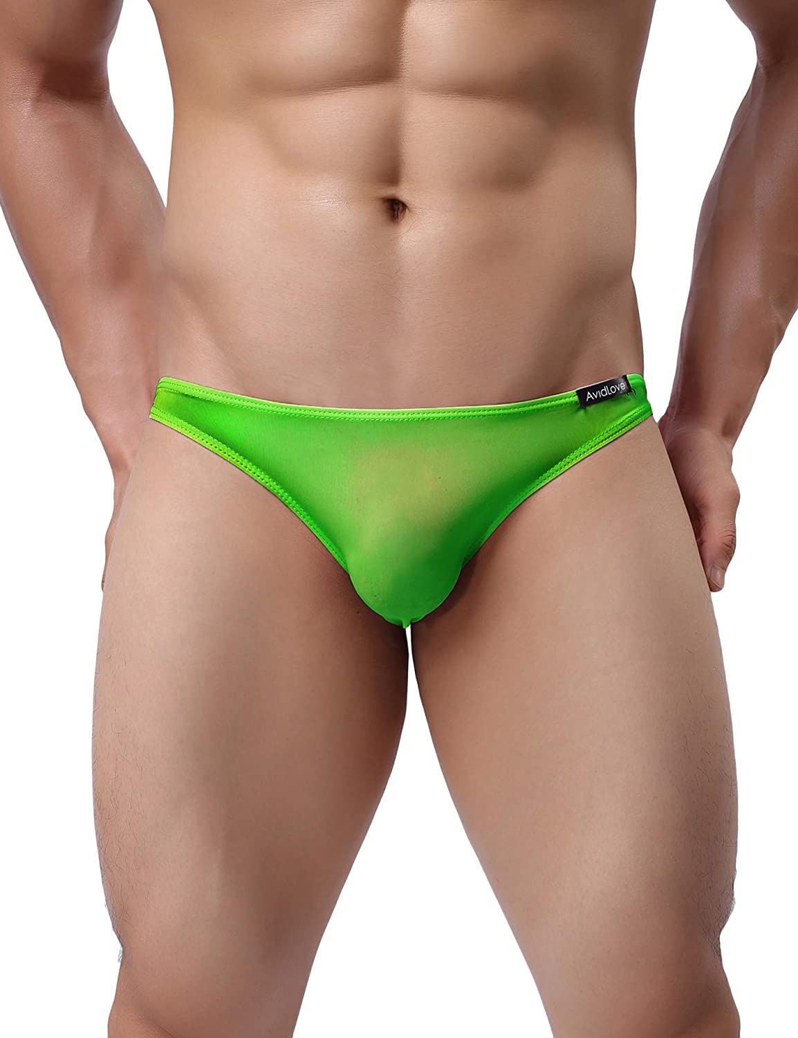 Pack de 4 calzoncillos tipo bikini elásticos de tiro bajo clásicos para hombre de Avidlove Underwear 