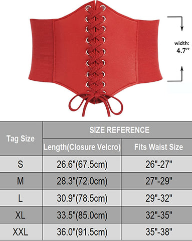 Avidlove Waspie Corset Belt Lace Up Waist Belt Leather Gothic Corset Belt