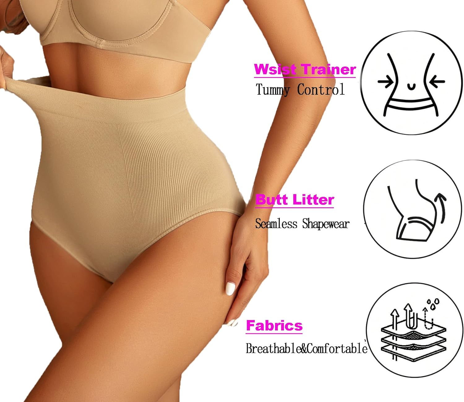 Avidlove Tummy Control Shapewear Thong for High Waist Compression Panties Shaping Body Shaper Underwear