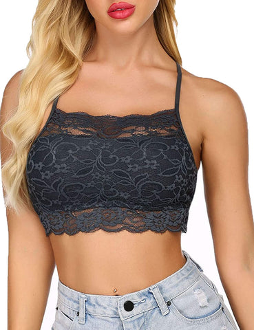 Avidlove Spitzen-Bralette für hochgeschlossene Camisoles, Racerback, doppellagiges bauchfreies Top 