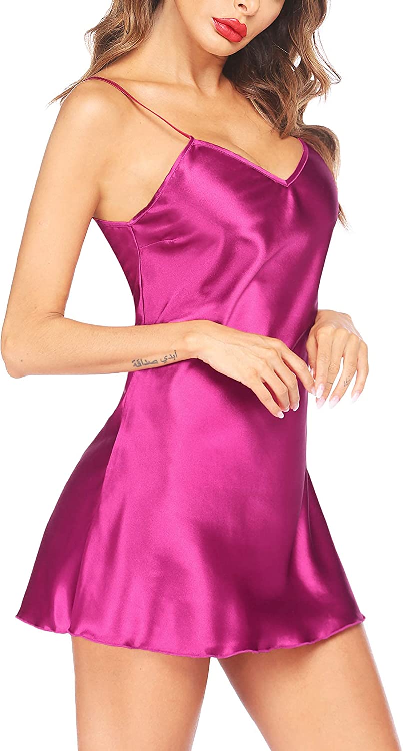 Avidlove Nachtwäsche Satin Nachthemd Mini Slip Chemise Kurze Nachtwäsche 