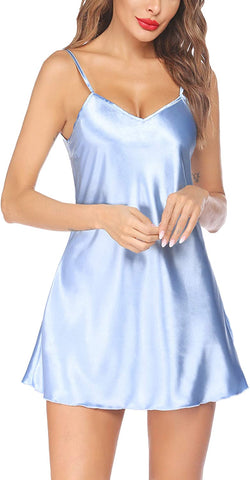 Avidlove Sleepwear Satin Nightgown Mini Slip Chemise Short Nightwear