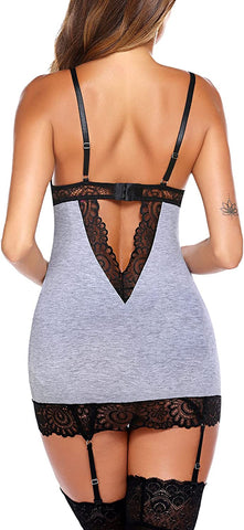 Avidlove Strumpfband Dessous Spitze Babydoll Volle Unterröcke Chemise Nachtwäsche S-XXXL 