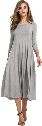 Flare Midi Long Dress