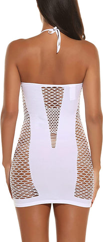 Avidlove Dessous Netzkleid Mesh Badydoll Netzbody Durchsichtiges Chemise 