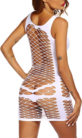 Avidlove Lingerie Fishnet Bodysuit Mesh Chemise Babydoll Seamless Teddy Dresses