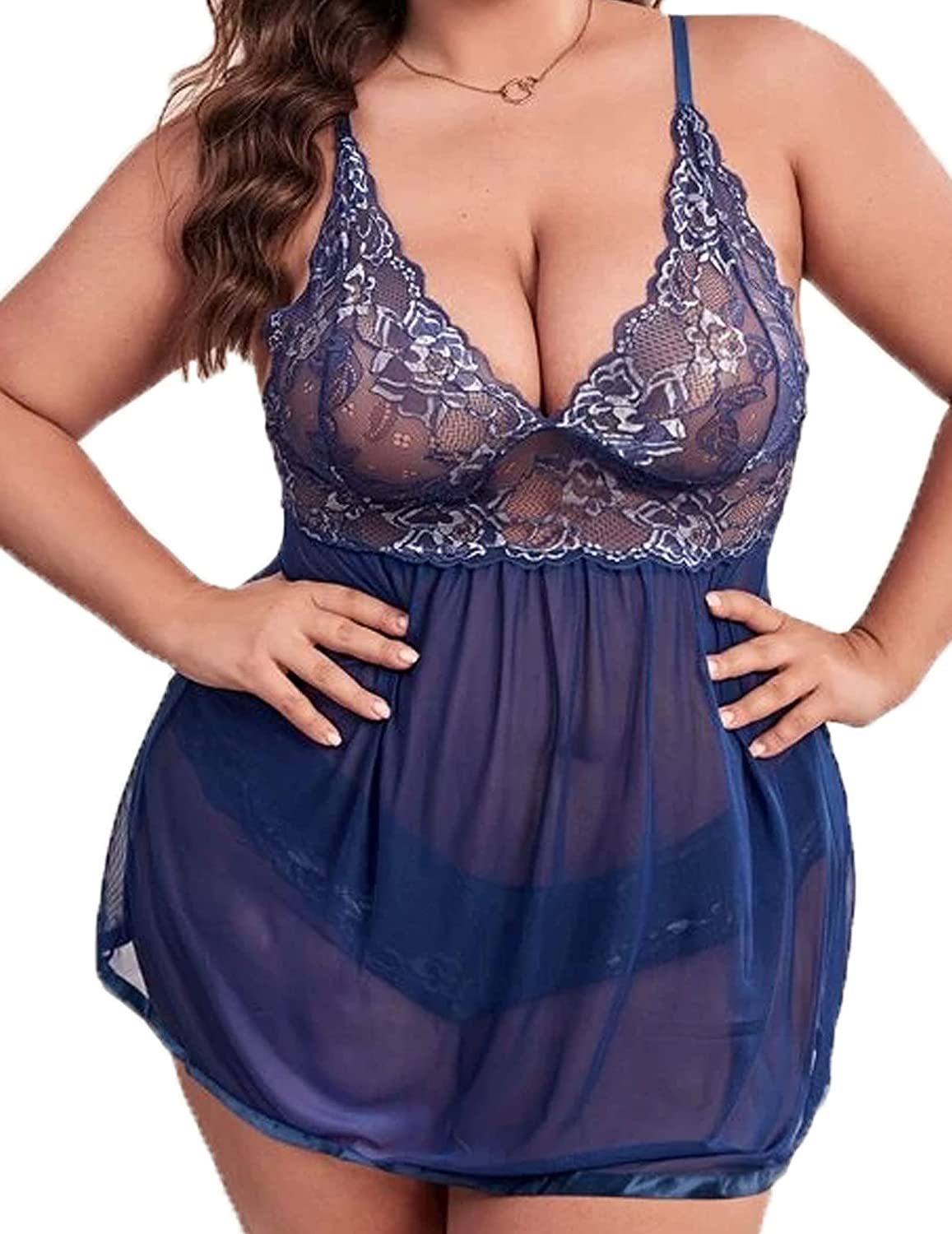 Avidlove Dessous in Übergröße für Mesh-Babydoll, Chemise, Spitze, für Schwangere, Boudoir-Outfits 