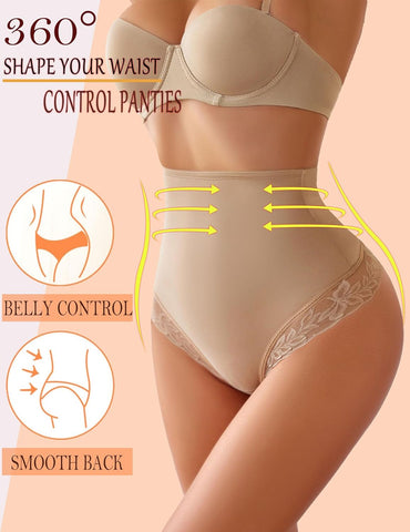 Braguitas moldeadoras Avidlove de control, ropa interior de encaje sin costuras para el abdomen, tanga de cintura alta