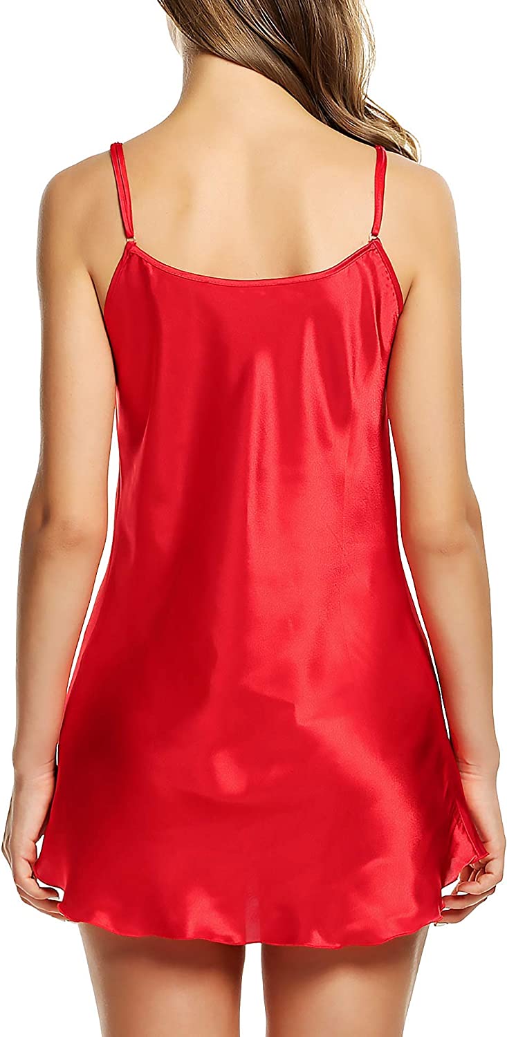 Avidlove Nachtwäsche Satin Nachthemd Mini Slip Chemise Kurze Nachtwäsche 