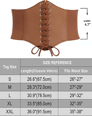 Avidlove Waspie Corset Belt Lace Up Waist Belt Leather Gothic Corset Belt