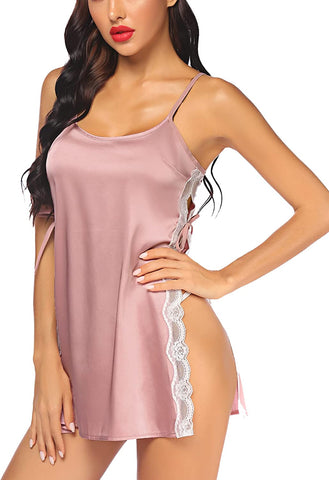 Avidlove Babydoll für Satin-Nachtwäsche, Spitzen-Chemise-Nachthemd 