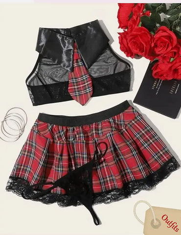 Conjunto de lencería de colegiala Avidlove, disfraces de estudiantes 