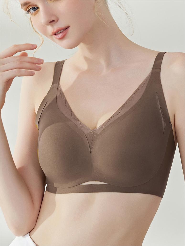 Cutout Mesh CrossOver Side-smoothing Wireless Bra