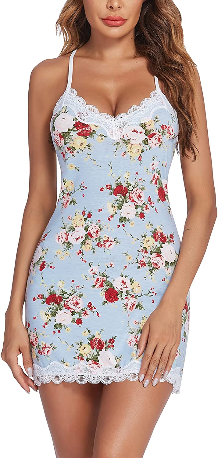 Avidlove Nachtwäsche Chemise Dessous Baumwolle Nachthemden für Frauen 