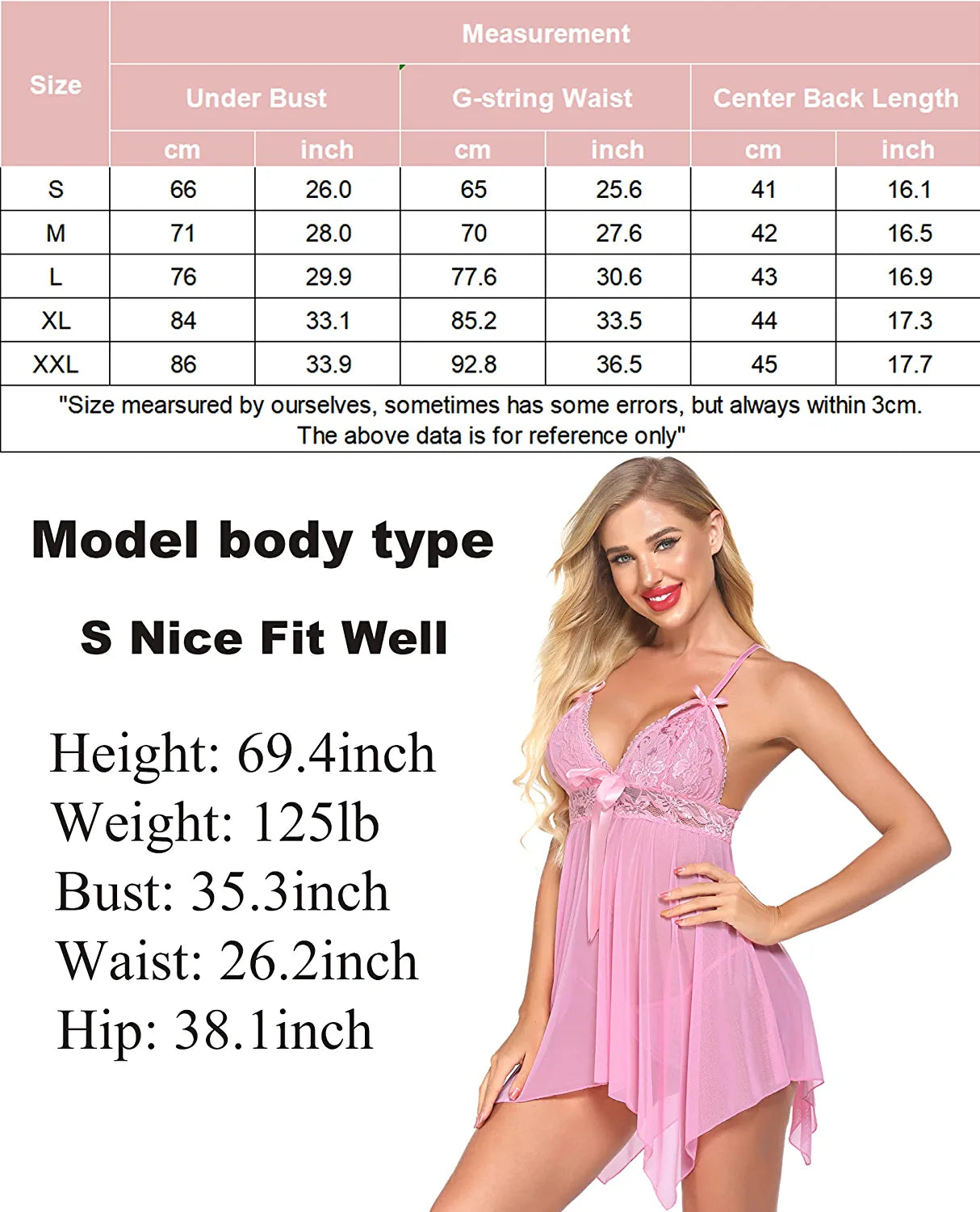 Avidlove Lingerie Lace Babydoll Nightdress Mesh Chemise V Neck Sleepwear