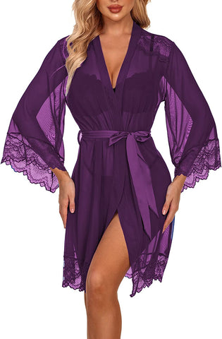 Avidlove Dessous-Robe, Spitze, Kimono, Bademantel, Babydoll, Nachthemd 