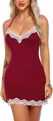 Avidlove Nachtwäsche Chemise Dessous Baumwolle Nachthemden für Frauen 