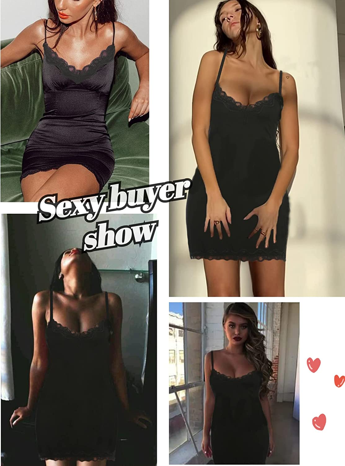 Avidlove Nachtwäsche Chemise Dessous Baumwolle Nachthemden für Frauen 